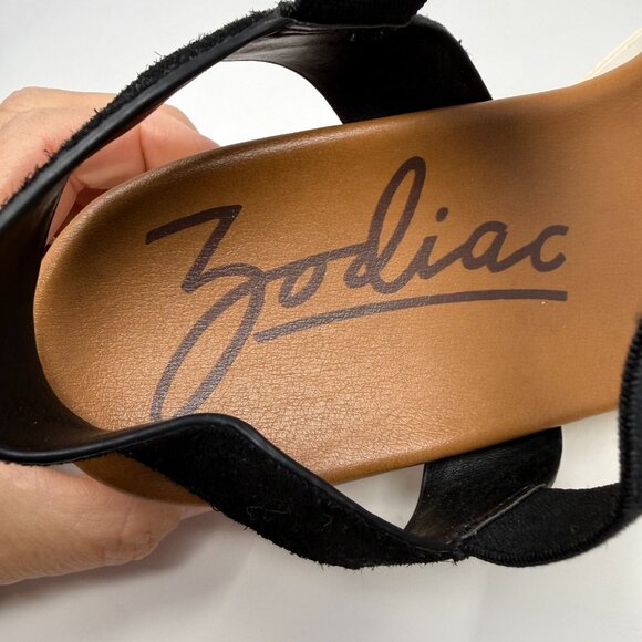 Zodiac Dani Ankle T-Strap Platform Sandal Black Sz 10 Preppy Minimalist - Picture 5 of 7